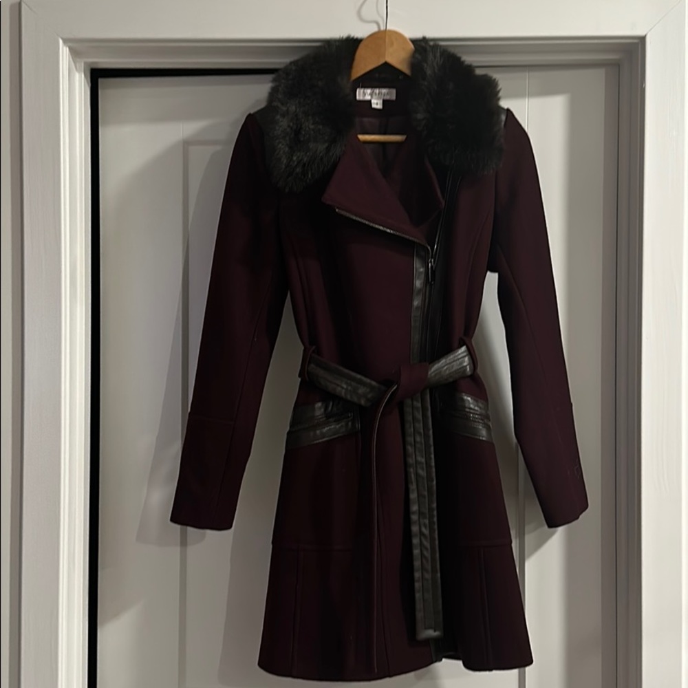 Via Spiga wool and leather trim jacket